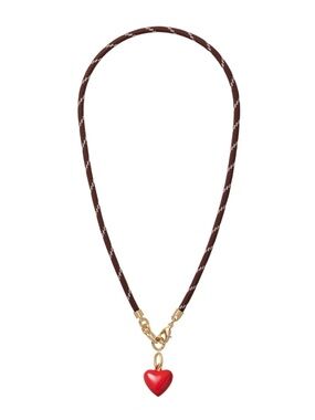 Roxanne Assoulin The Happy Cord
Charm Necklace Brown Cord Red Charm